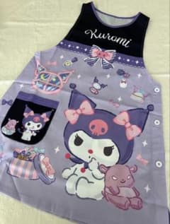 新品⭐︎エプロン サンリオ クロミ ブラックパープル 保育士エプロン　ダバード