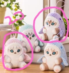 mofusand ギンガムチェックサメにゃん マスコット 2種セット
