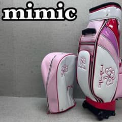 mimic ゴルフバッグ ピンク/ホワイト キャスター付き mimic レディースゴルフ キャディバッグ ピンク
