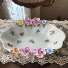 Royal Arden 陶器 花飾り 皿 ボウル　陶花極小欠けあり値引きしましたのサムネイル