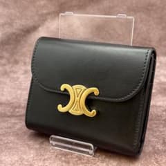 未使用級】セリーヌ 三つ折り 財布 トリオンフシャイニー コンパクト