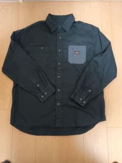 Dickies 長袖ワークシャツ ブラック 3Lサイズのサムネイル