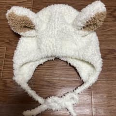 Thumbnail of ベビー帽子 アニマル耳付き ボア素材 ホワイト