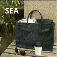 極美品✨️》 SEA シー かごバッグ ブラック Mサイズ - メルカリ