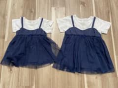kyaro様専用　姉妹　お揃い　チュニック 80、100ネイビーのサムネイル