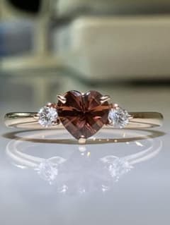 ピンクトルマリン0.63ct ハートシェイプ ダイヤモンド 0.11ctリングのサムネイル
