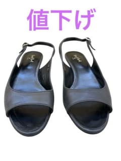 Margaret Howell 블랙 스트랩 샌들