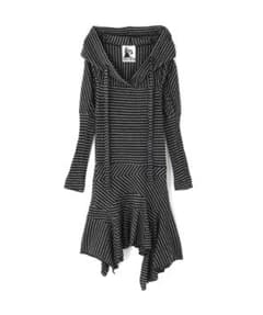 Nodress/ノードレス/Striped Knit Hoodie Dressのサムネイル