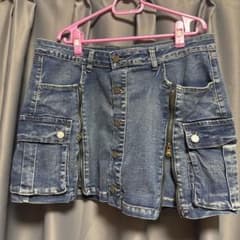 ダークブルーデニムミニスカートのサムネイル