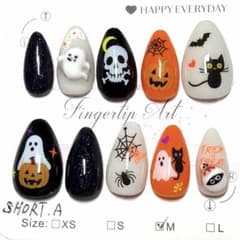 と*ん様 ハロウィンネイルチップ Fingertip Art Mサイズ キッズ対のサムネイル