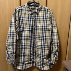 MORGAN HOMME チェックシャツ　長袖　ベージュのサムネイル