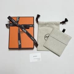 美品 エルメス ネックレスケース 空箱 保存袋 巾着袋 ヘリンボーン柄