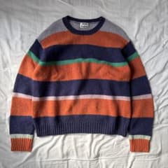（ＧＷ最終日）Acne Studios ダメージボーダーニットセーター Acne Studios マルチカラーボーダーニット - メルカリ