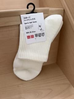 【新品】UNIQLO メンズ スポーツハーフソックス ホワイトのサムネイル