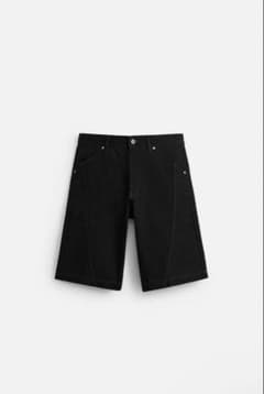 【EU44新品未使用】ZARA バギーフィットバミューダパンツ　デニムジョーツのサムネイル