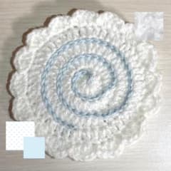 なるとまき コースター 小物置き ハンドメイド 編み物 水色 韓国のサムネイル