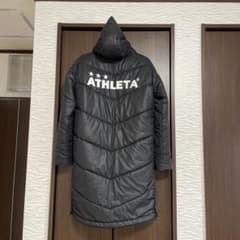 ATHLETA フード付き ブラック ベンチコート ダウンジャケット - メルカリ