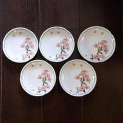 桜舞う九谷焼小皿5枚のサムネイル