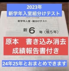 原本！2023年サピックス 新6年新学年入室・組分けテスト書き込み消去