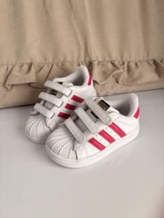 adidas スーパースター　ベビー スニーカー ホワイト/ピンクのサムネイル