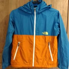 THE NORTH FACE フード収納ジャケット ブルー×オレンジ　140のサムネイル