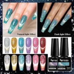 【6pcs】フラッシュレイザーキャッツアイマグネットジェルネイル＊SP79