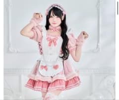 【リボン欠品あり】シュガードットシフォンピンクメイド マリームーン リボン欠品あり】シュガードットシフォンピンクメイド マリームーン