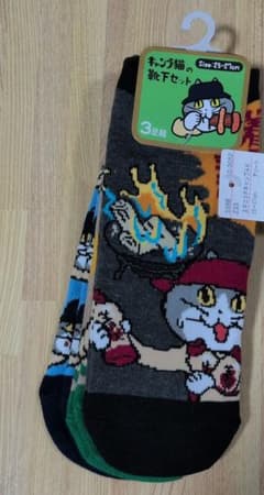 キャンプ猫の靴下セット　3足組　25〜27cmのサムネイル