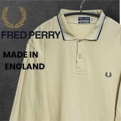 美品】 人気 FRED PERRY 長袖 ポロシャツ M クリーム ベージュ - メルカリ