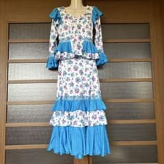 キ*ん様 フラメンコ衣装 セットアップ 花柄 ブルー - メルカリ