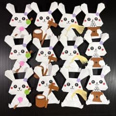 【売却済ため購入不可】折り紙　和風うさぎ　卯年　壁面　ハンドメイド Rin様 専用】折り紙 お月見のウサギ 壁面飾り 120 個セット - メルカリ