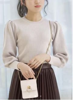 最終値下げ　パフスリーブリブトップス[rut385] Lのサムネイル