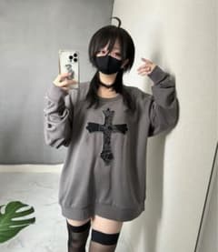 【新品】gibousリブトレーナー グレー/Ｍのサムネイル