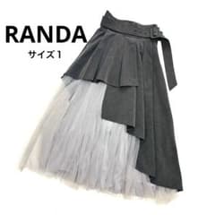 【美シルエット♡】RANDA チュールドッキングフレアスカート グレーのサムネイル