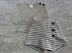 【ZARA】ストライプ柄 トップスショートパンツセット 80cmのサムネイル