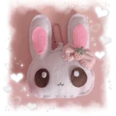 ハンドメイド うさぎ マスコット フェルト ボールチェーン 量産型 平成