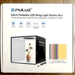 【値下げ】PULUZ 25cm LEDリングライト付き撮影ボックスのサムネイル