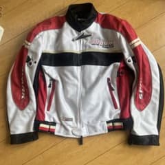 SPARK バイク　ジャケット LLサイズ SPARK バイクジャケット Lサイズ ホワイト/レッド/ブラック - メルカリ