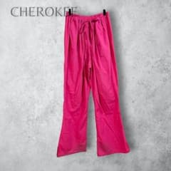[CHEROKEE] 큰 사이즈 와이드 팬츠 핑크 코튼 2XL