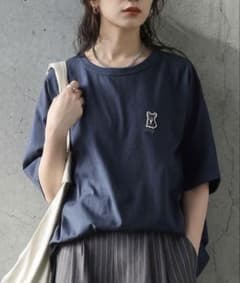 antiqua大人気接触冷感 アニマル刺繍Tシャツ 半袖 綿100%のサムネイル