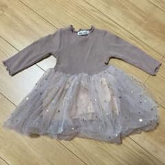 ku様専用　キラキラチュールワンピース　80サイズ　韓国子供服のサムネイル