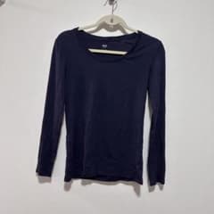 UNIQLO SUPIMA 長袖Tシャツ Lサイズ　ネイビー