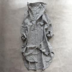 Plage プラージュ ストライプ 長袖 リネン ロング シャツ リネン100
