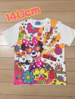 140cm ディズニーリゾート シー WHAT FUNフラワー総柄ミニーTシャツのサムネイル