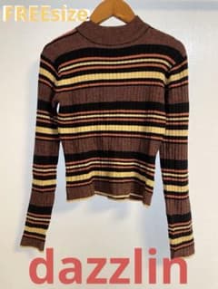 dazzlin⭐︎秋冬クラシカル調ボーダーリブニットセーター　F【中古】a1のサムネイル