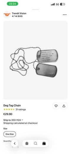 Trendtvision Dog Tag Chain 収納ケース付きのサムネイル