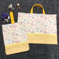 白鳥バレリーナ柄♡レッスンバッグ×シューズバッグ♡のサムネイル