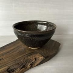 柿天目 油滴風 黒釉 斑点模様 渦高台　茶道具　骨董 器　飯碗　抹茶椀 油滴風 黒釉 柿天目 斑点模様 渦高台 茶道具 骨董 器 飯碗 抹茶椀