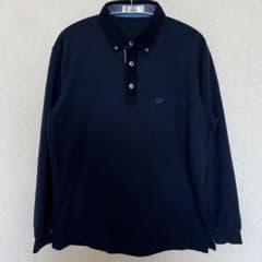 Golden Bear 長袖ポロシャツ 胸ポケット ネイビー Lサイズのサムネイル