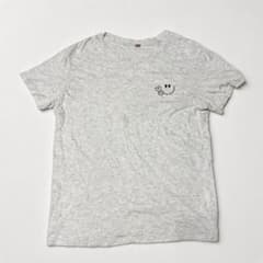 SHEIN スマイルプリント 半袖Tシャツ グレーのサムネイル